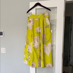 FARM Rio Lime Green Floral Maxi Skirt